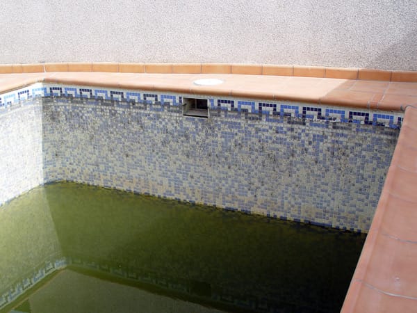 piscina de gresite sucia